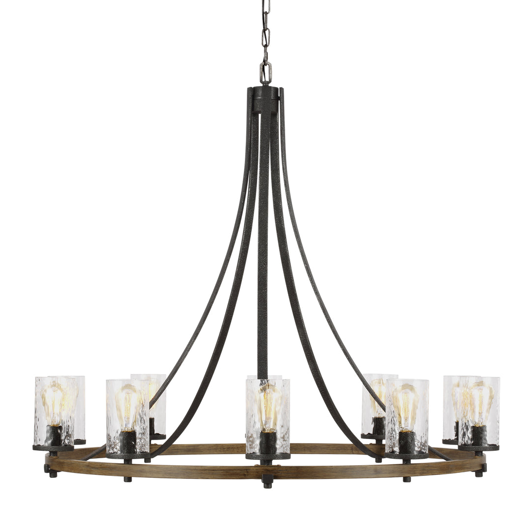 Visual Comfort Studio Canada - F3137/10DWK/SGM - Ten Light Chandelier - Angelo - Distressed Weathered Oak / Slate Grey Metal