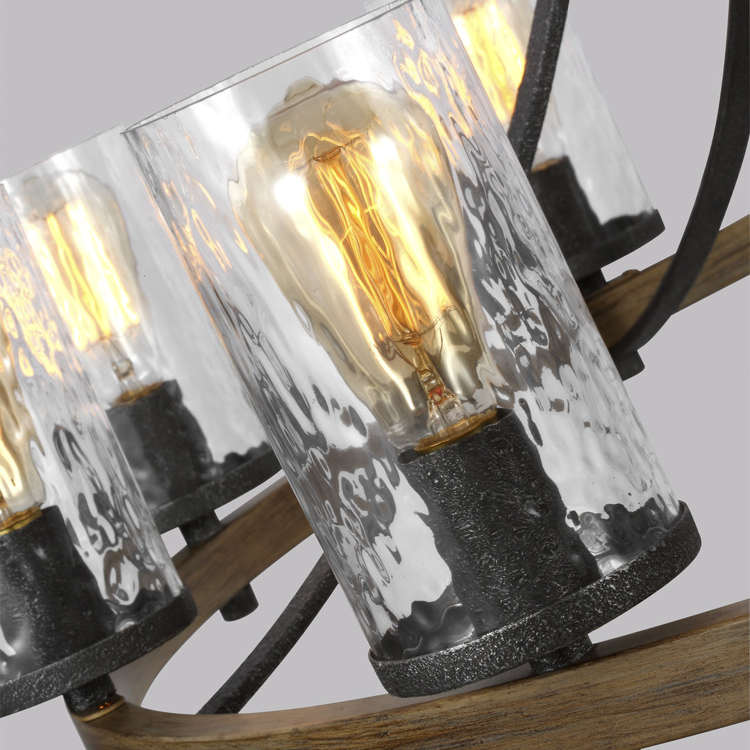 Visual Comfort Studio Canada - F3137/10DWK/SGM - Ten Light Chandelier - Angelo - Distressed Weathered Oak / Slate Grey Metal