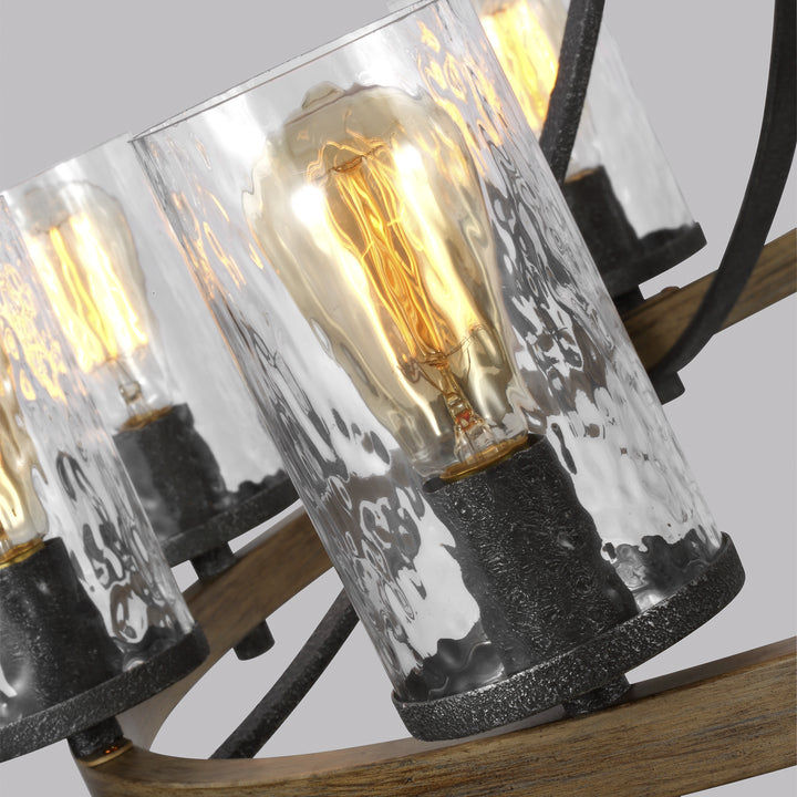 Visual Comfort Studio Canada - F3137/10DWK/SGM - Ten Light Chandelier - Angelo - Distressed Weathered Oak / Slate Grey Metal