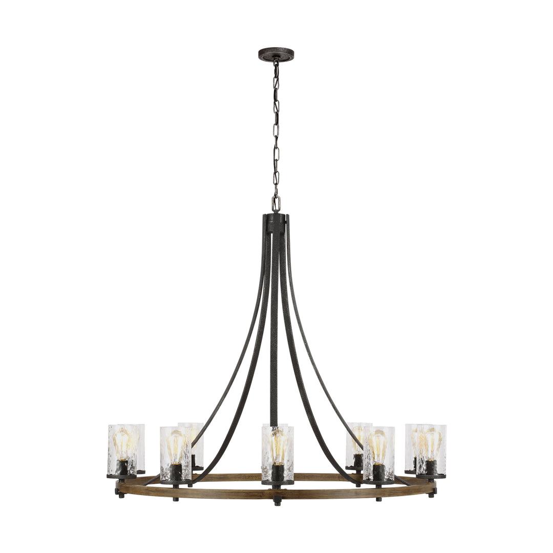 Visual Comfort Studio Canada - F3137/10DWK/SGM - Ten Light Chandelier - Angelo - Distressed Weathered Oak / Slate Grey Metal