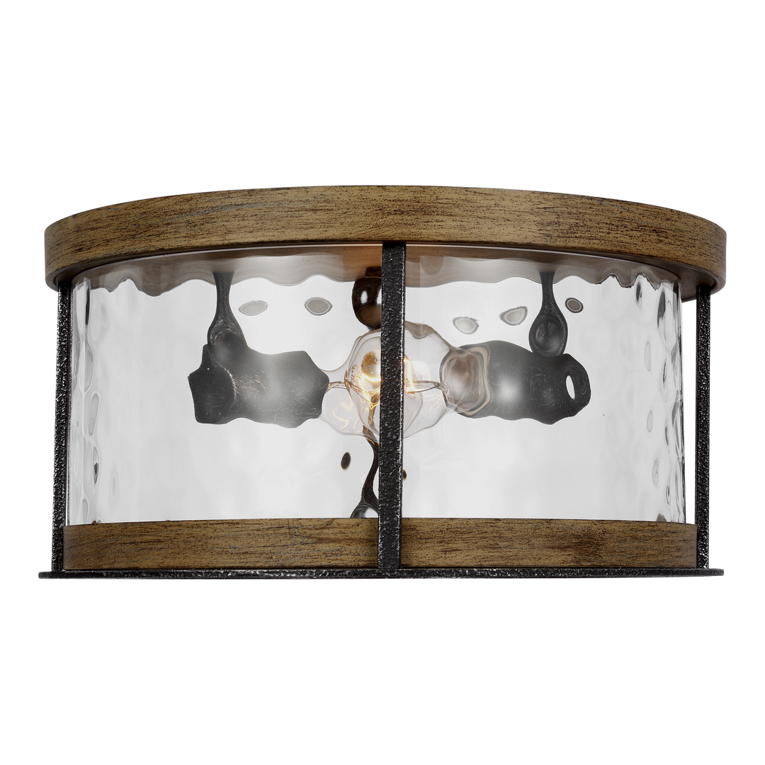 Visual Comfort Studio Canada - FM530DWK/SGM - Two Light Flush Mount - Angelo - Distressed Weathered Oak / Slate Grey Metal