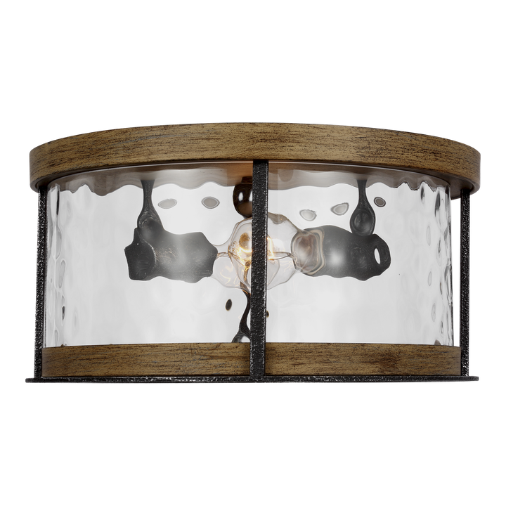 Visual Comfort Studio Canada - FM530DWK/SGM - Two Light Flush Mount - Angelo - Distressed Weathered Oak / Slate Grey Metal