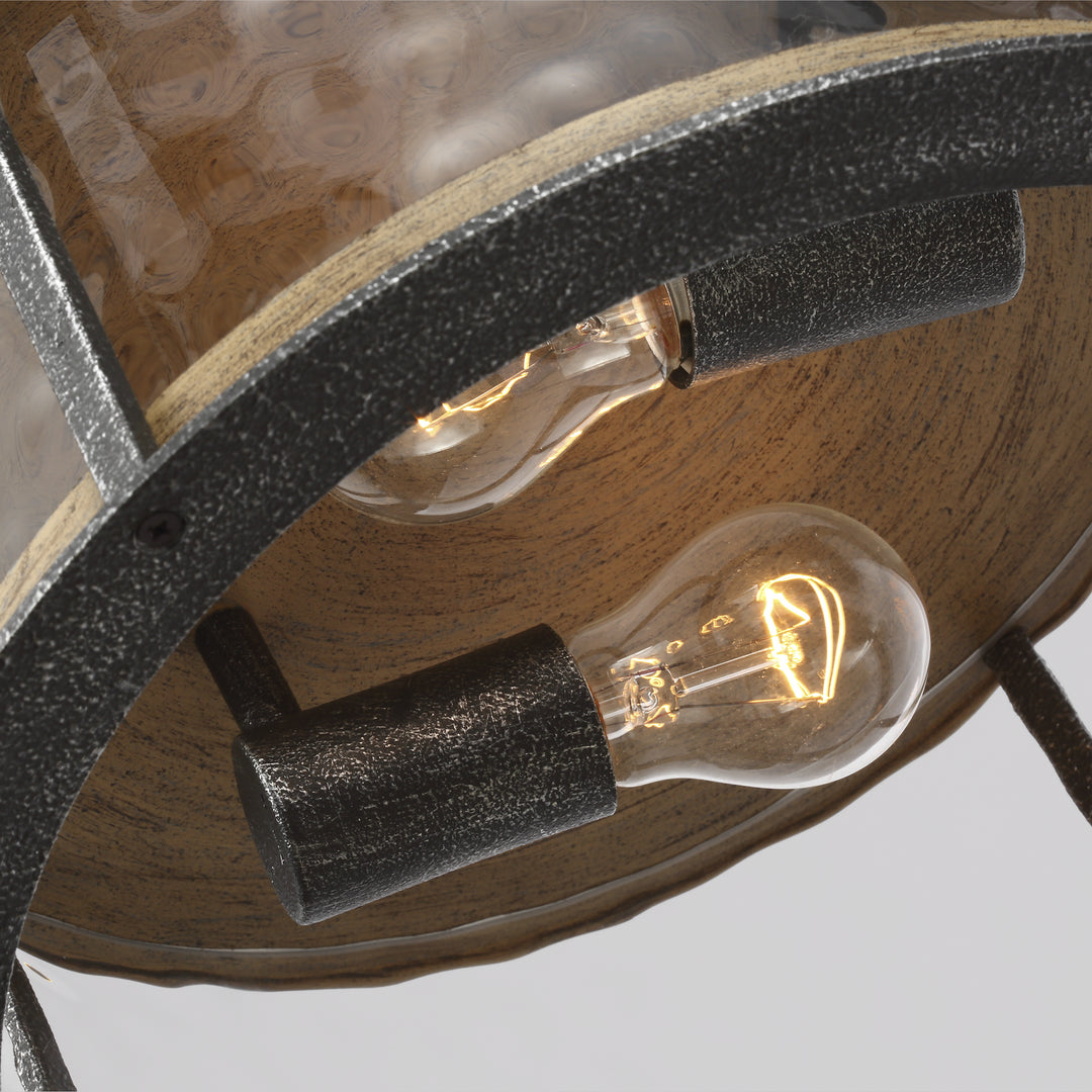 Visual Comfort Studio Canada - FM530DWK/SGM - Two Light Flush Mount - Angelo - Distressed Weathered Oak / Slate Grey Metal