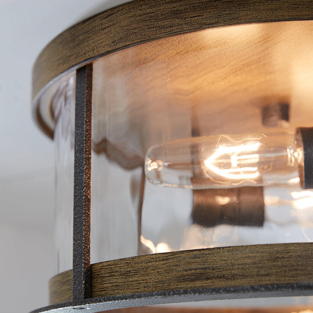 Visual Comfort Studio Canada - FM530DWK/SGM - Two Light Flush Mount - Angelo - Distressed Weathered Oak / Slate Grey Metal