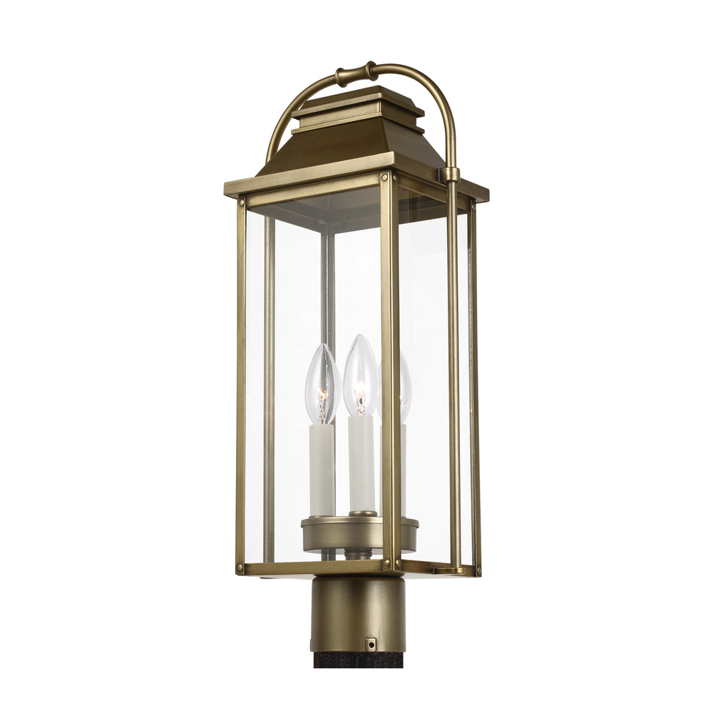 Visual Comfort Studio Canada - OL13207PDB - Three Light Post Lantern - Wellsworth - Painted Distressed Brass
