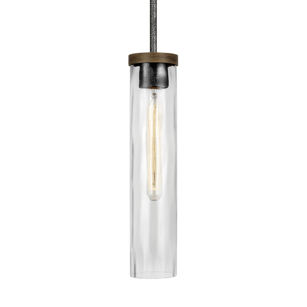 Visual Comfort Studio Canada - P1510DWK/SGM - One Light Pendant - Angelo - Distressed Weathered Oak / Slate Grey Metal