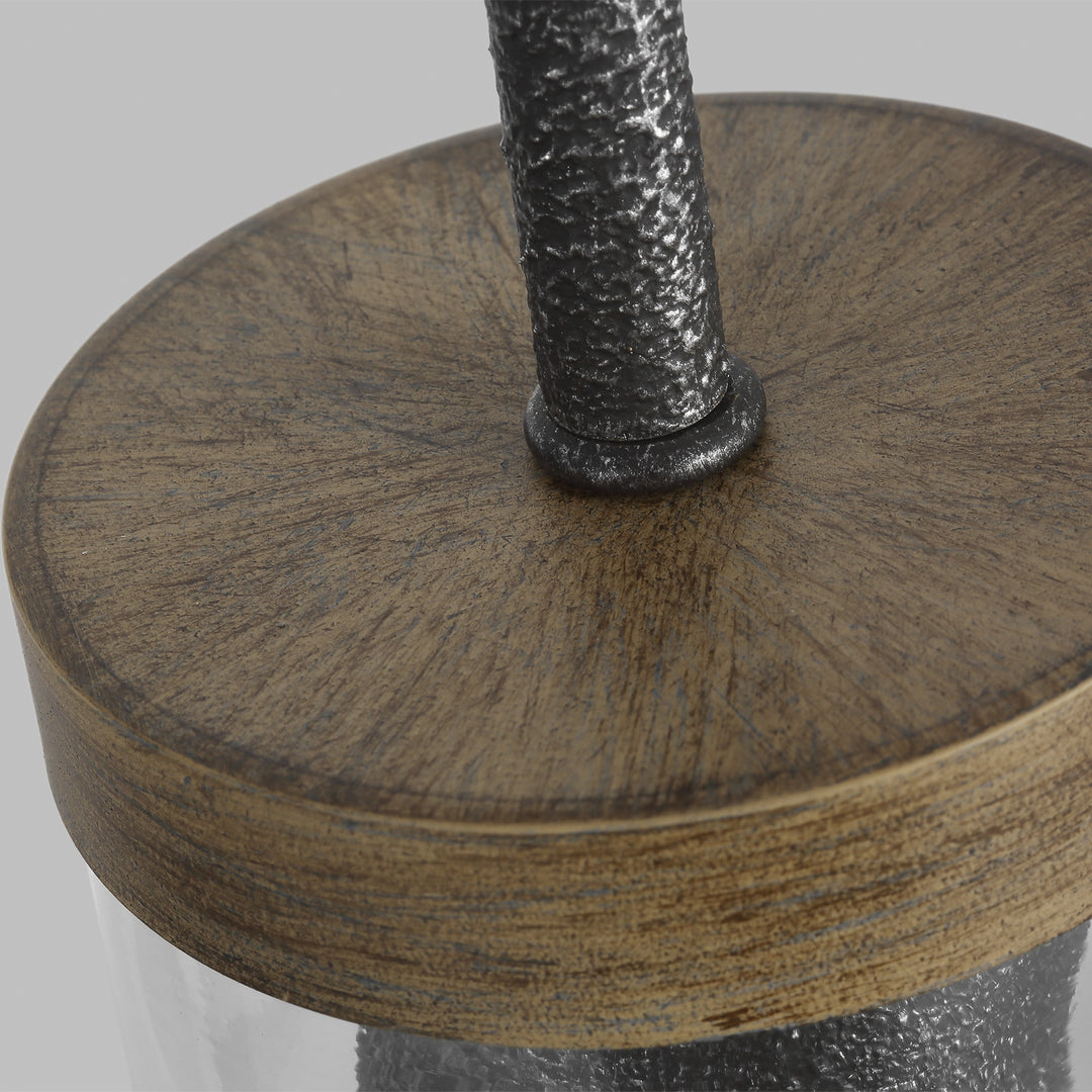 Visual Comfort Studio Canada - P1510DWK/SGM - One Light Pendant - Angelo - Distressed Weathered Oak / Slate Grey Metal