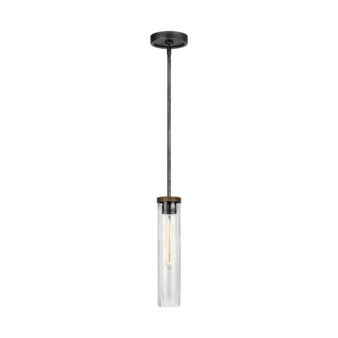 Visual Comfort Studio Canada - P1510DWK/SGM - One Light Pendant - Angelo - Distressed Weathered Oak / Slate Grey Metal