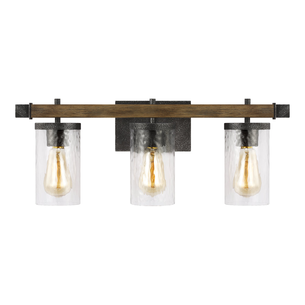 Visual Comfort Studio Canada - VS18253DWK/SGM - Three Light Vanity - Angelo - Distressed Weathered Oak / Slate Grey Metal