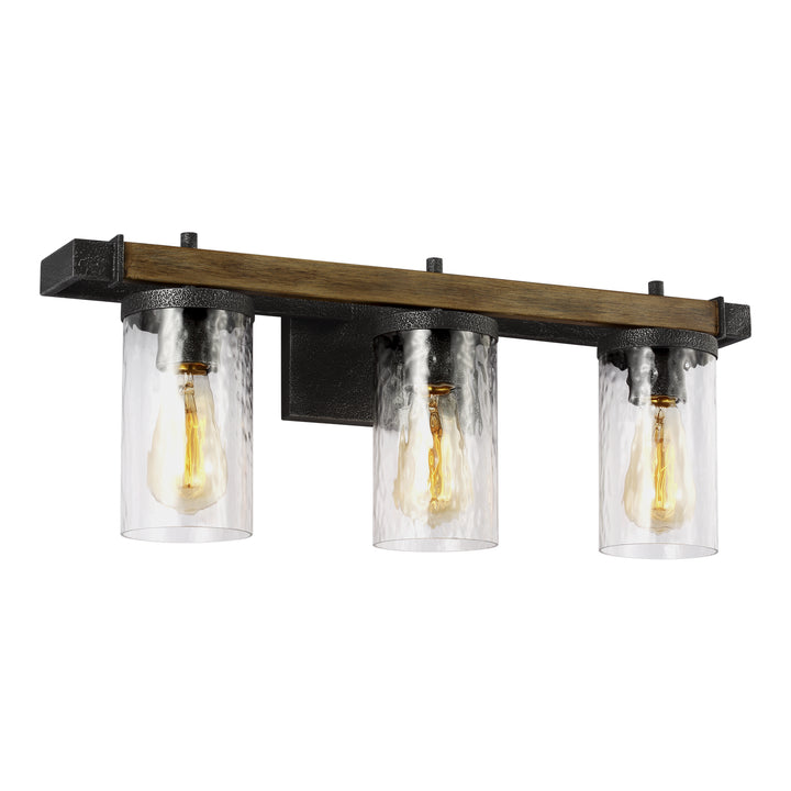 Visual Comfort Studio Canada - VS18253DWK/SGM - Three Light Vanity - Angelo - Distressed Weathered Oak / Slate Grey Metal
