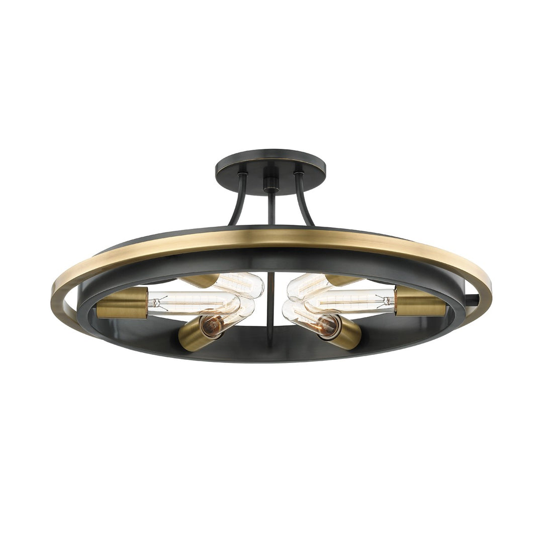 Chambers Six Light Semi Flush Mount in Aged Old Bronze - available from The Lighting Shoppe, trusted by Canadian homeowners