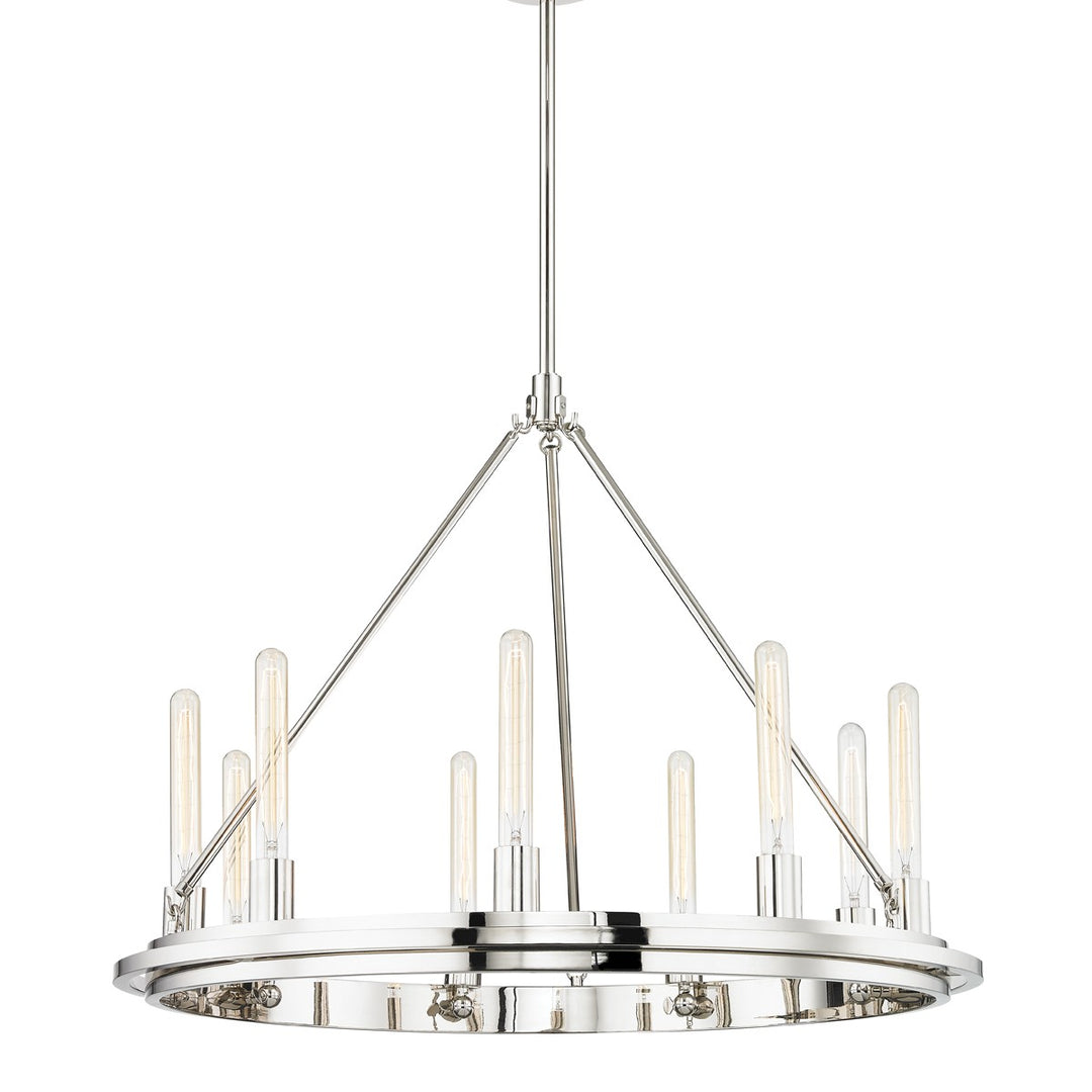 Chambers Nine Light Chandelier in Polished Nickel - available from The Lighting Shoppe, trusted by Canadian homeowners