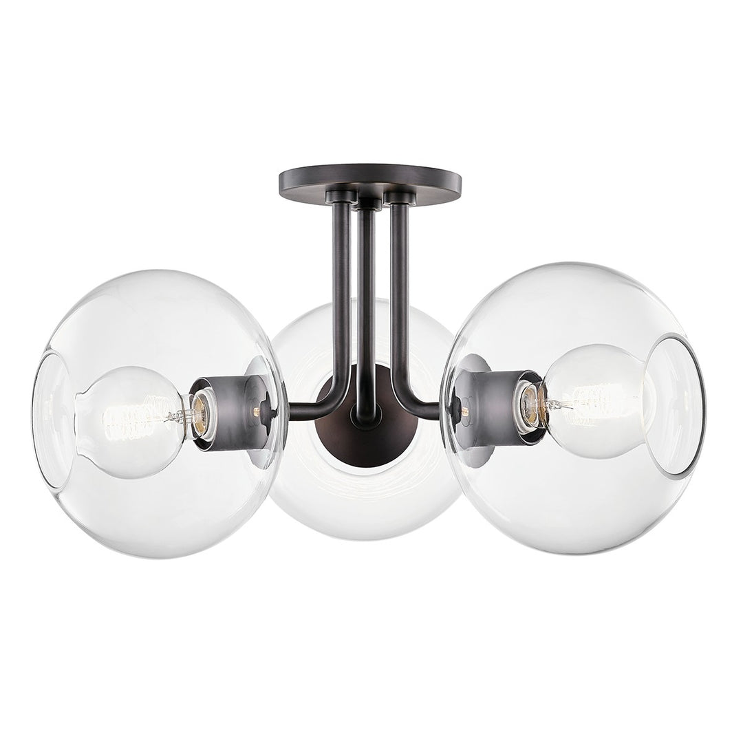 Margot Three Light Semi Flush Mount in Old Bronze - available from The Lighting Shoppe, trusted by Canadian homeowners
