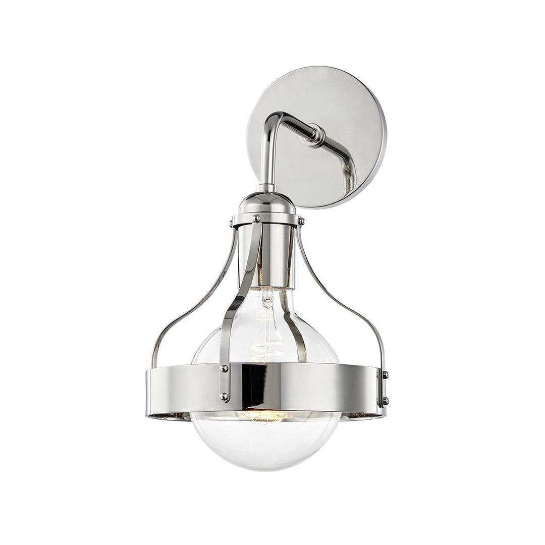 Violet One Light Wall Sconce in Polished Nickel - available from The Lighting Shoppe, trusted by Canadian homeowners