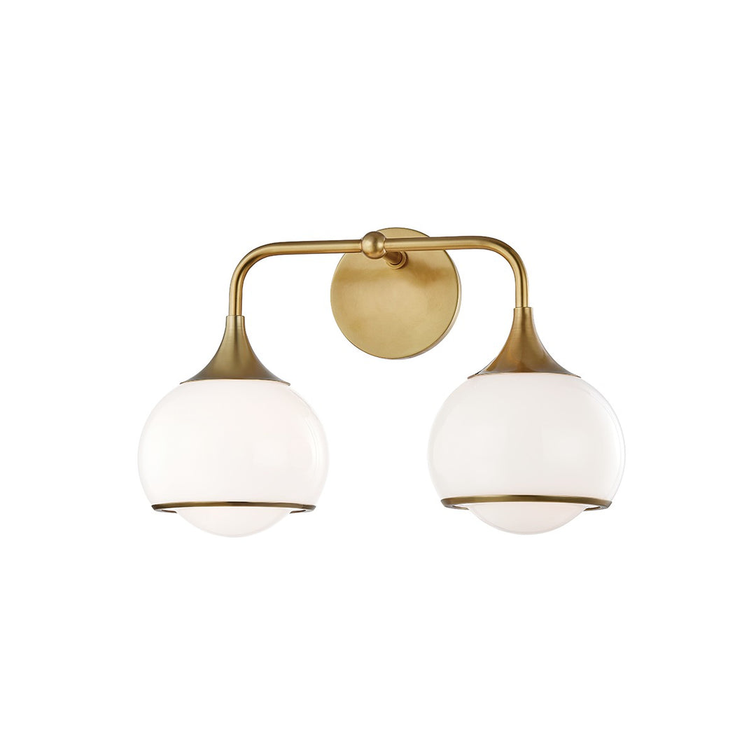Reese Two Light Bath and Vanity in Aged Brass - available from The Lighting Shoppe, trusted by Canadian homeowners