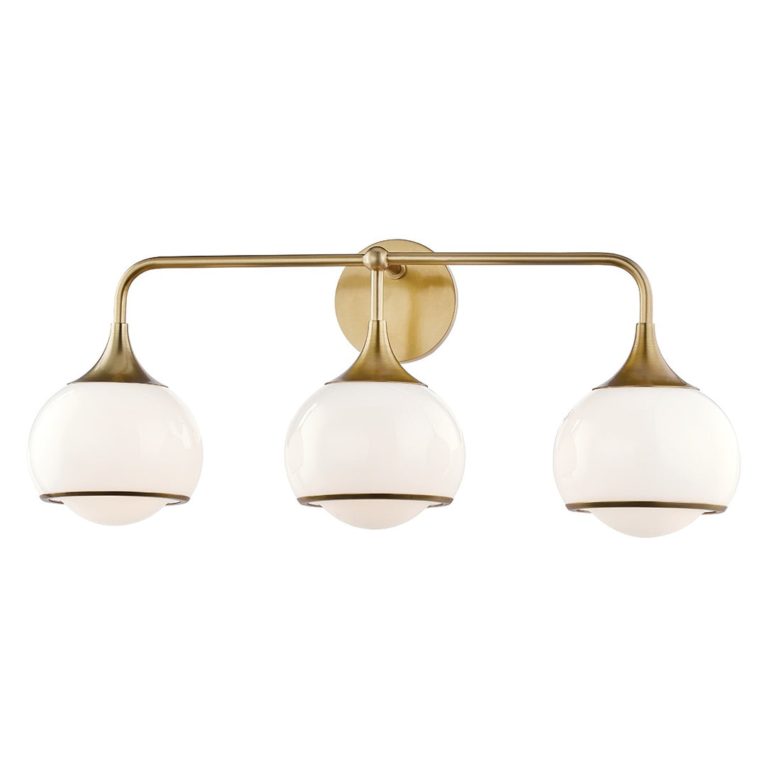 Reese Three Light Bath and Vanity in Aged Brass - available from The Lighting Shoppe, trusted by Canadian homeowners