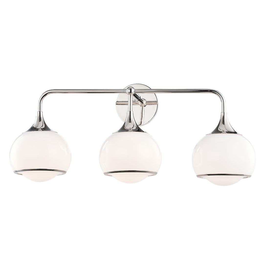Reese Three Light Bath and Vanity in Polished Nickel - available from The Lighting Shoppe, trusted by Canadian homeowners