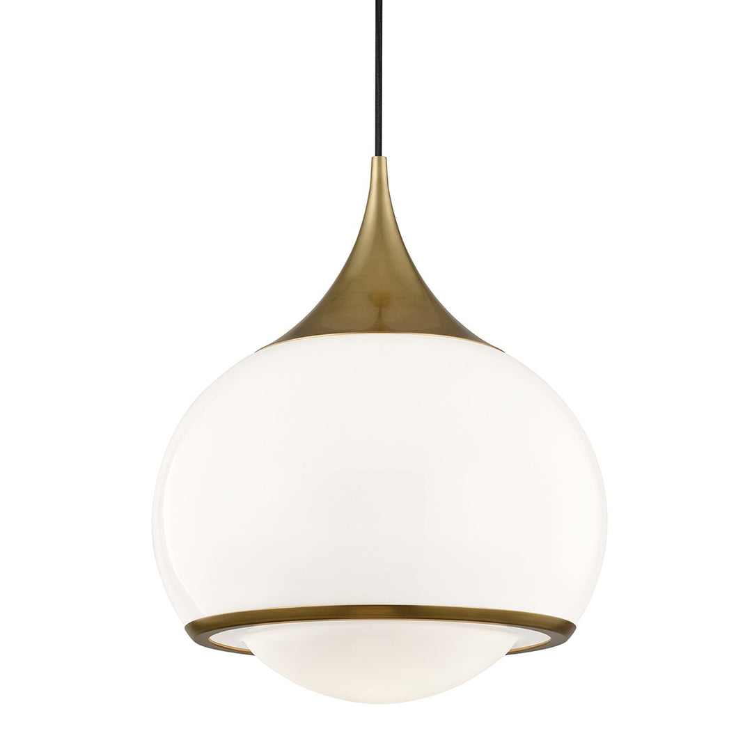 Reese One Light Pendant in Aged Brass - available from The Lighting Shoppe, trusted by Canadian homeowners