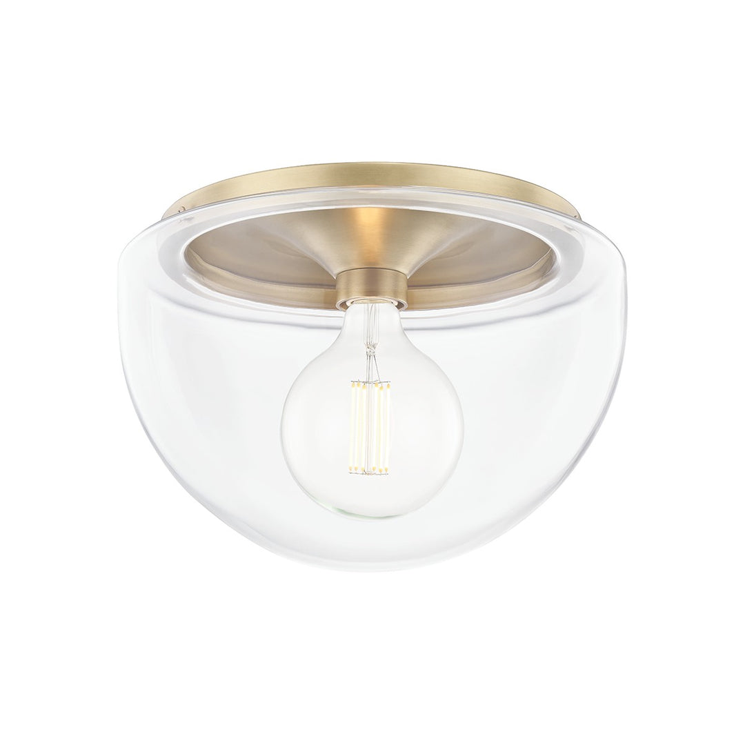 Grace One Light Flush Mount in Aged Brass - available from The Lighting Shoppe, trusted by Canadian homeowners