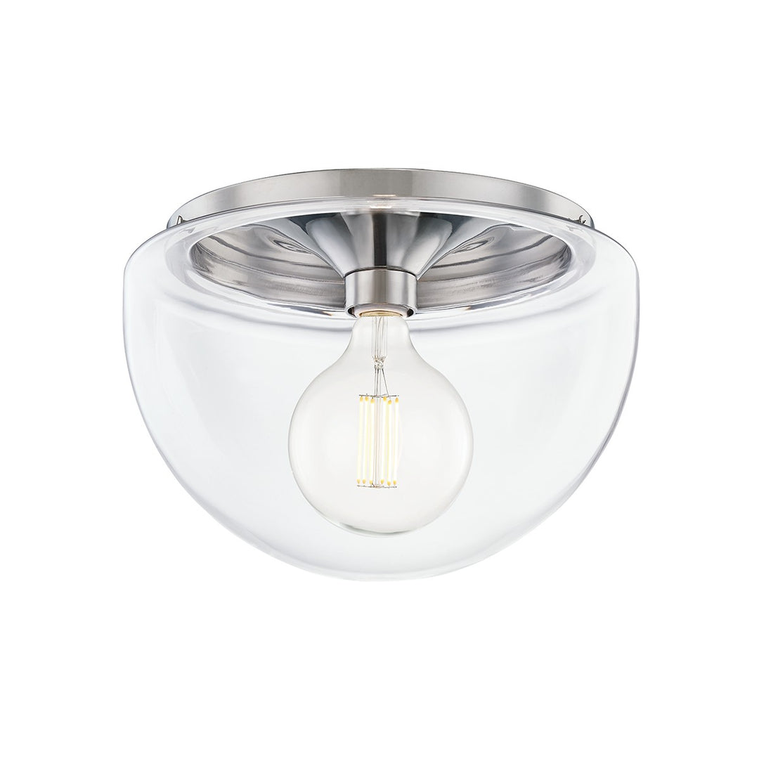 Grace One Light Flush Mount in Polished Nickel - available from The Lighting Shoppe, trusted by Canadian homeowners