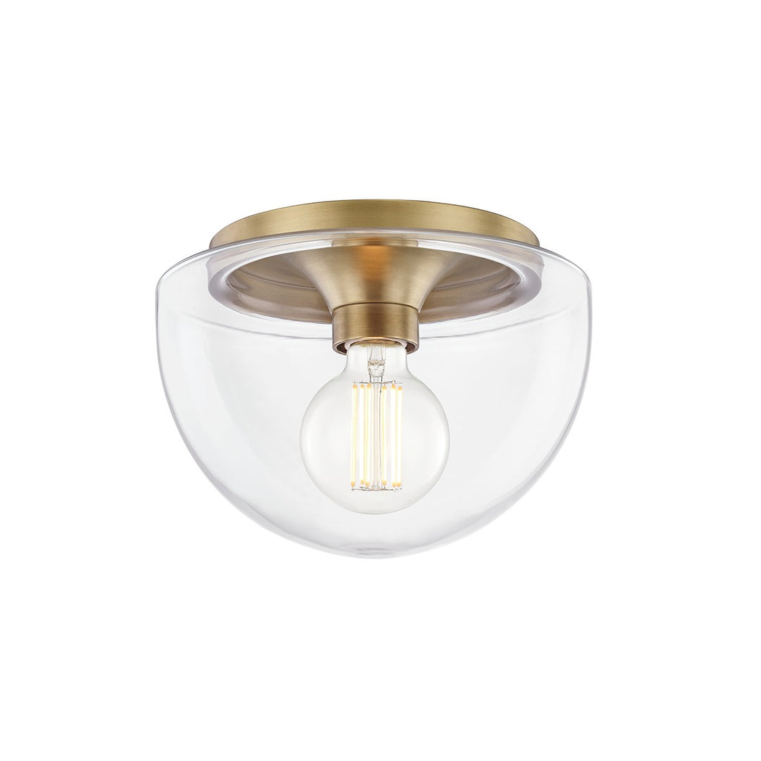 Grace One Light Flush Mount in Aged Brass - available from The Lighting Shoppe, trusted by Canadian homeowners