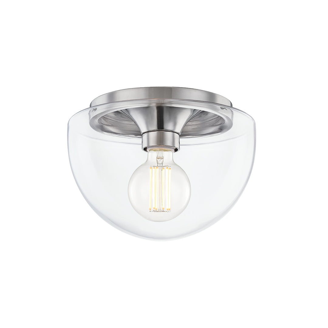 Grace One Light Flush Mount in Polished Nickel - available from The Lighting Shoppe, trusted by Canadian homeowners