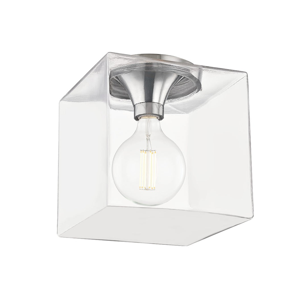 Grace One Light Flush Mount in Polished Nickel - available from The Lighting Shoppe, trusted by Canadian homeowners
