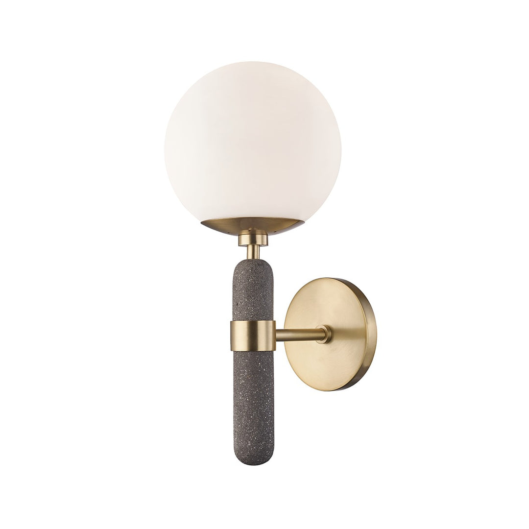 Brielle One Light Wall Sconce in Aged Brass - available from The Lighting Shoppe, trusted by Canadian homeowners