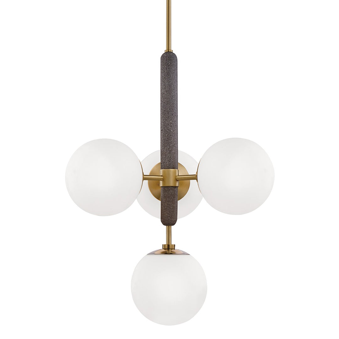 Brielle Four Light Chandelier in Aged Brass - available from The Lighting Shoppe, trusted by Canadian homeowners