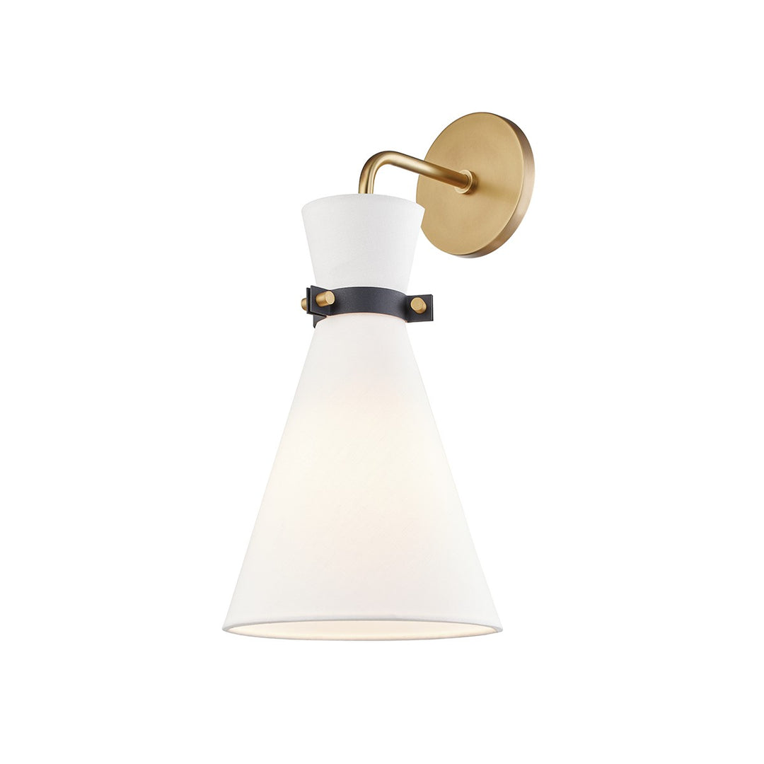 Julia One Light Wall Sconce in Aged Brass/Black - available from The Lighting Shoppe, trusted by Canadian homeowners