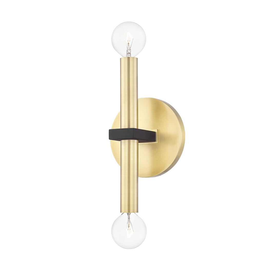 Colette Two Light Wall Sconce in Aged Brass/Black - available from The Lighting Shoppe, trusted by Canadian homeowners