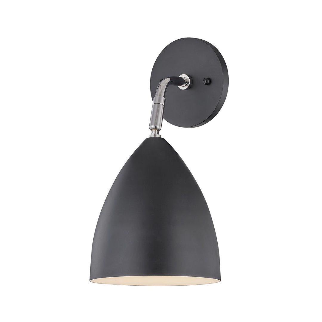 Gia One Light Wall Sconce in Polished Nickel/Black - available from The Lighting Shoppe, trusted by Canadian homeowners