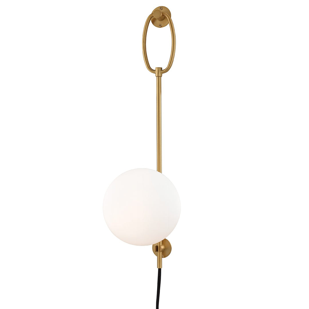 Gina One Light Wall Sconce in Aged Brass - available from The Lighting Shoppe, trusted by Canadian homeowners