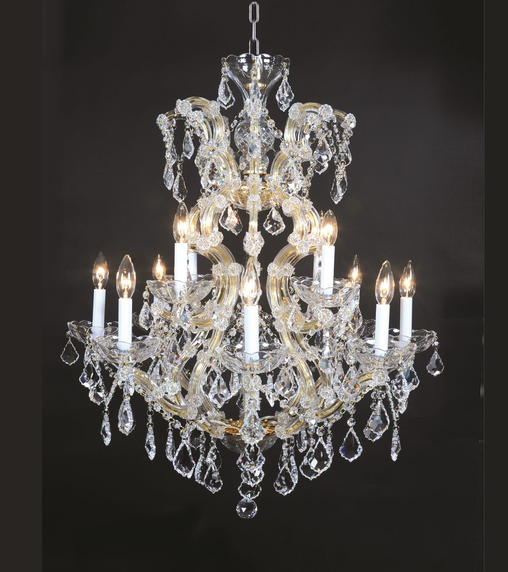 Maria Teresa Classic 12 Light Chandelier in Gold - available from The Lighting Shoppe, trusted by Canadian homeowners