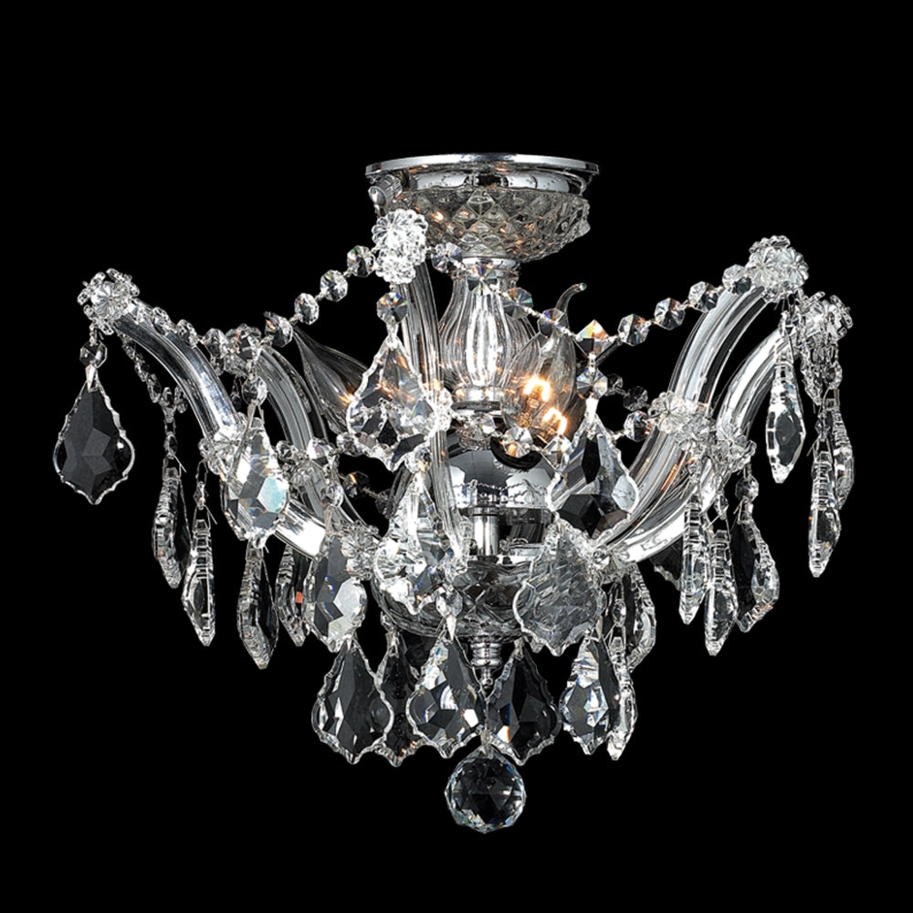 Maria Teresa Classic Three Light Close to Ceiling in Chrome - available from The Lighting Shoppe, trusted by Canadian homeowners