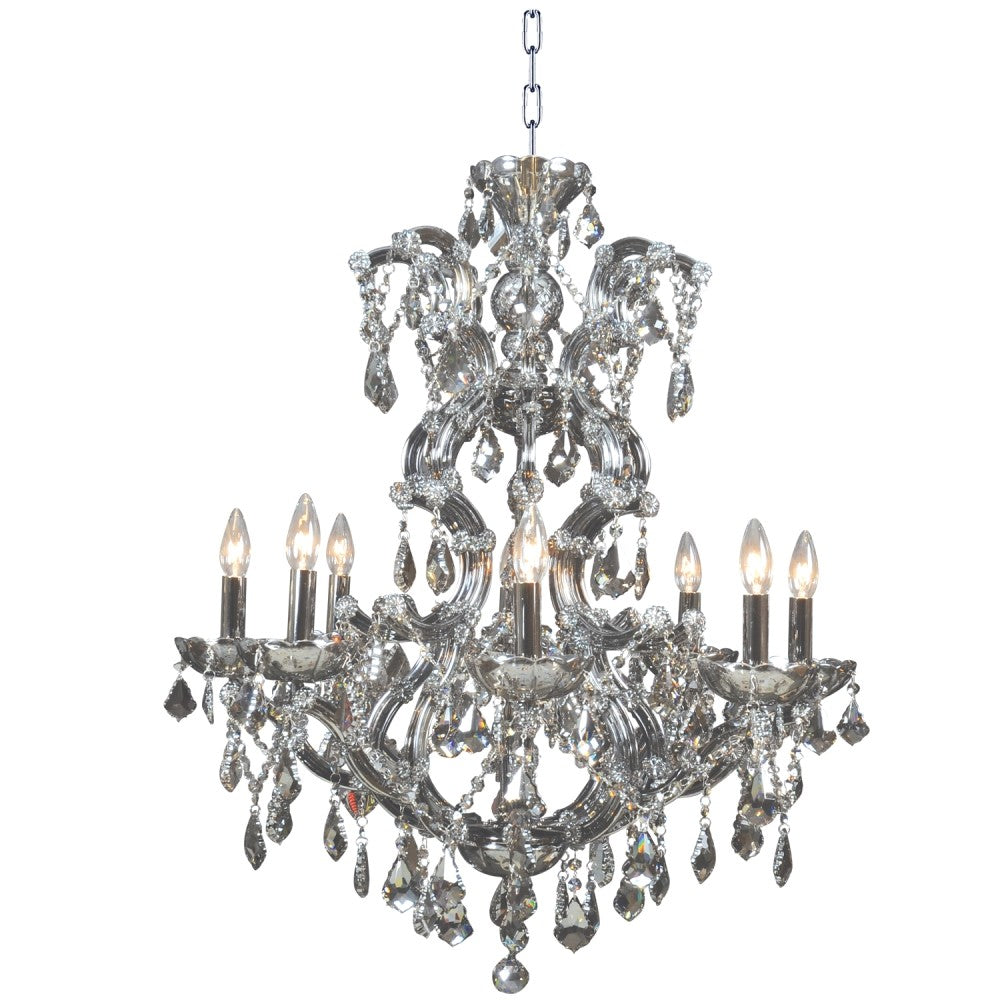 Maria Teresa Smoke Eight Light Chandelier in Chrome/Smoke Crystal - available from The Lighting Shoppe, trusted by Canadian homeowners
