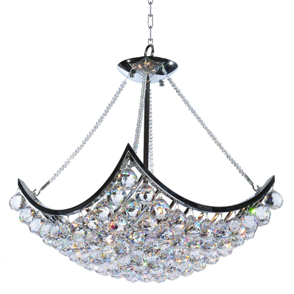 Crystal Ball Six Light Chandelier in Chrome - available from The Lighting Shoppe, trusted by Canadian homeowners