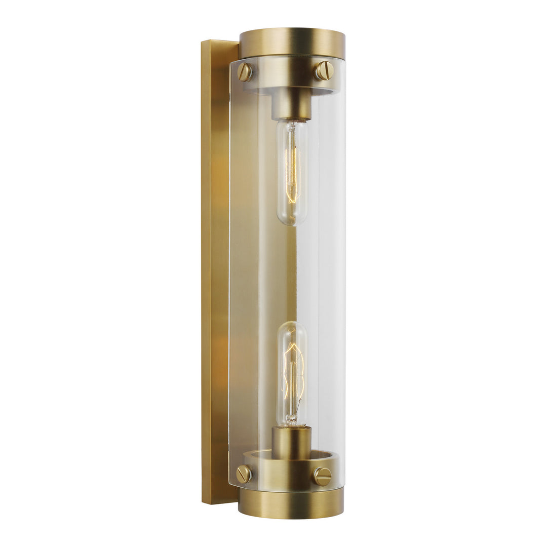 Garrett Two Light Wall Sconce in Burnished Brass - available from The Lighting Shoppe, trusted by Canadian homeowners