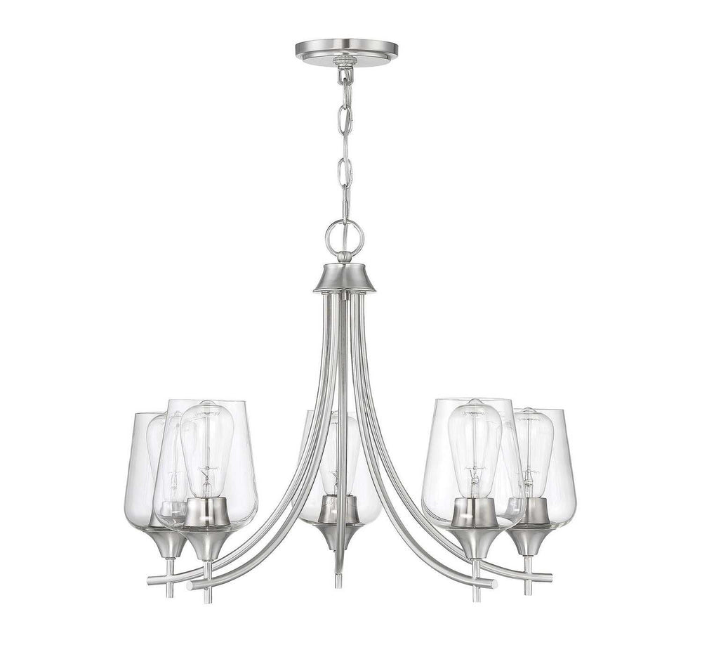 Octave Five Light Chandelier in Satin Nickel Savoy House