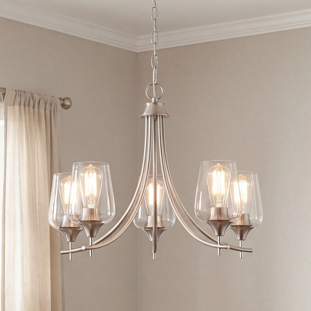 Savoy House - 1-4032-5-SN - Five Light Chandelier - Octave - Satin Nickel