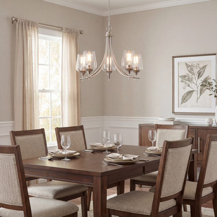 Savoy House - 1-4032-5-SN - Five Light Chandelier - Octave - Satin Nickel