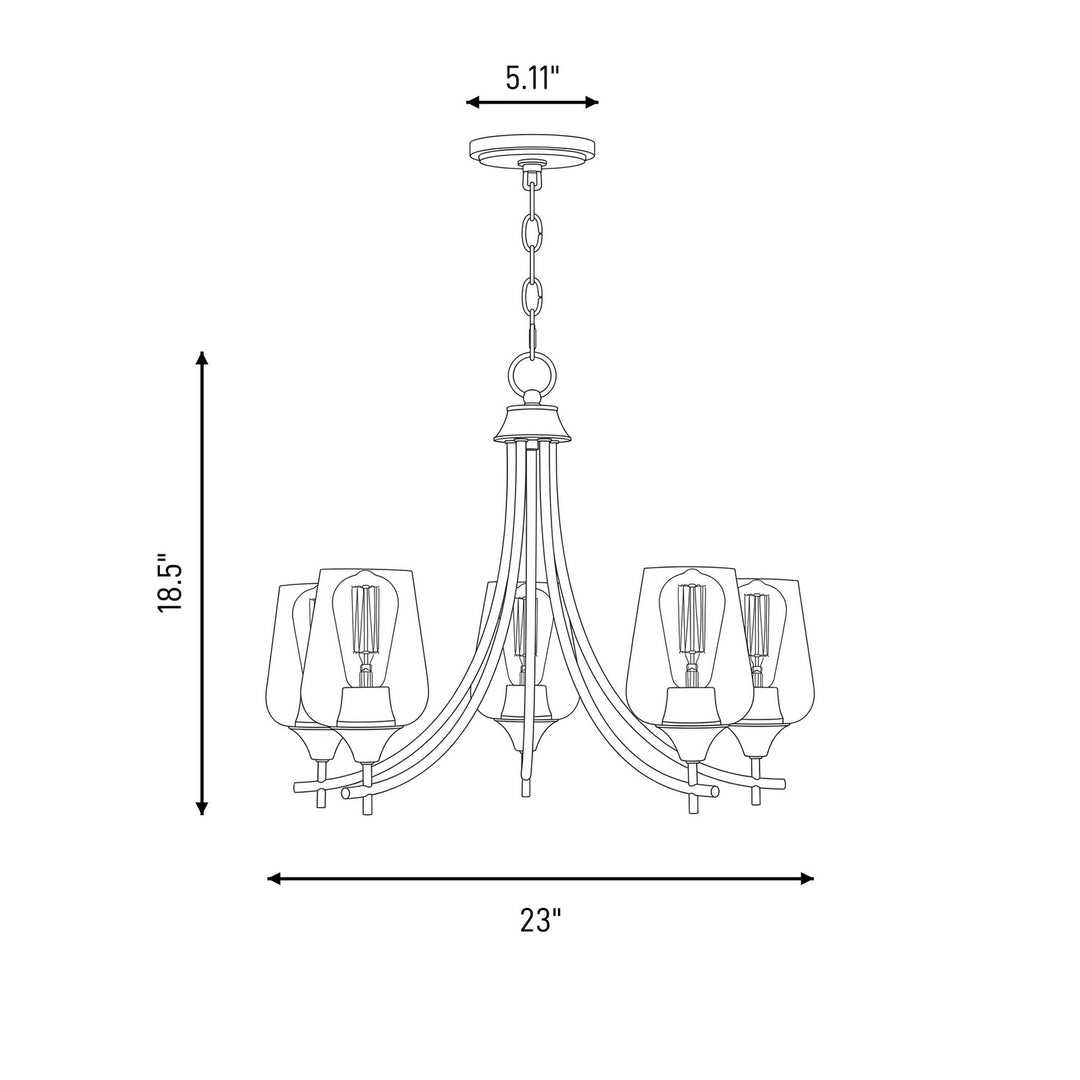 Savoy House - 1-4032-5-SN - Five Light Chandelier - Octave - Satin Nickel