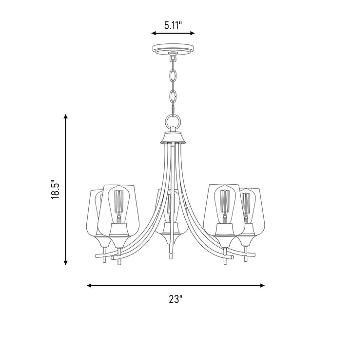 Savoy House - 1-4032-5-SN - Five Light Chandelier - Octave - Satin Nickel