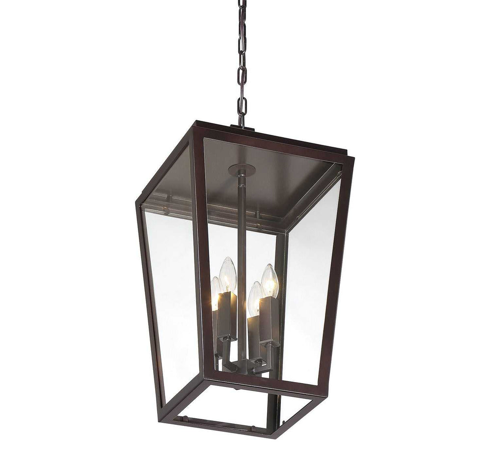 Milton Four Light Outdoor Hanging Lantern in English Bronze Savoy House