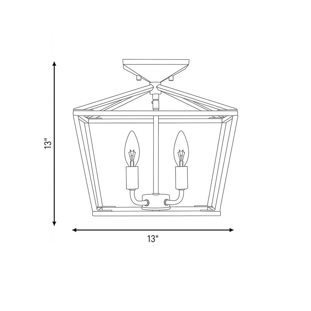 Savoy House - 6-328-4-322 - Four Light Semi-Flush Mount - Townsend - Warm Brass