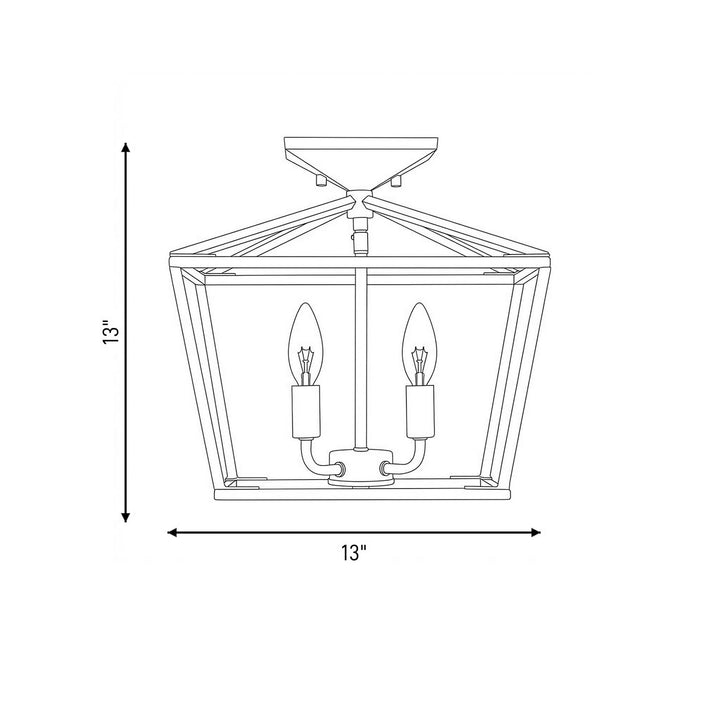 Savoy House - 6-328-4-322 - Four Light Semi-Flush Mount - Townsend - Warm Brass