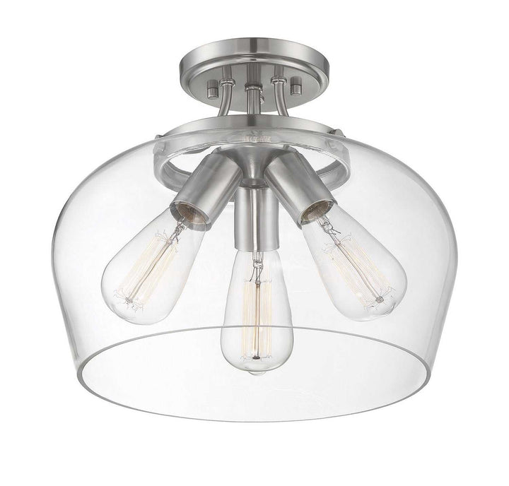 Savoy House - 6-4035-3-SN - Three Light Semi-Flush Mount - Octave - Satin Nickel