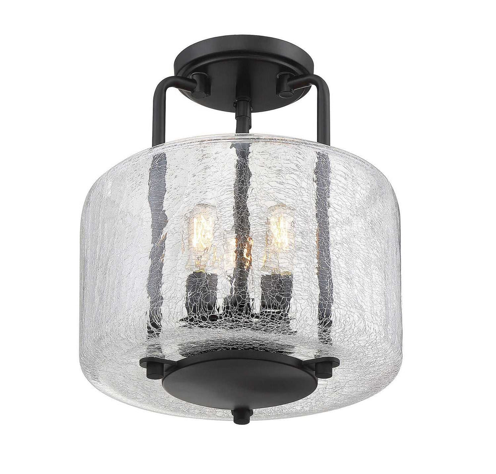 Avalon Three Light Semi-Flush Mount in Black Savoy House