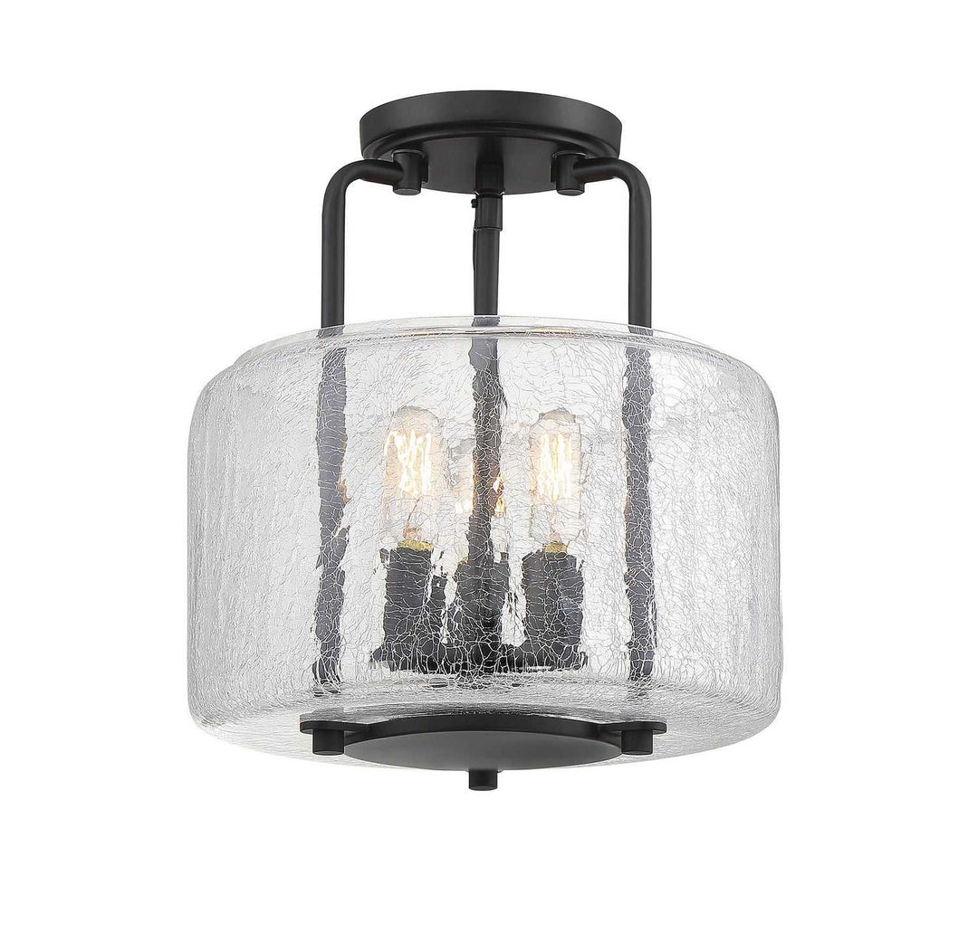 Avalon Three Light Semi-Flush Mount in Black Savoy House