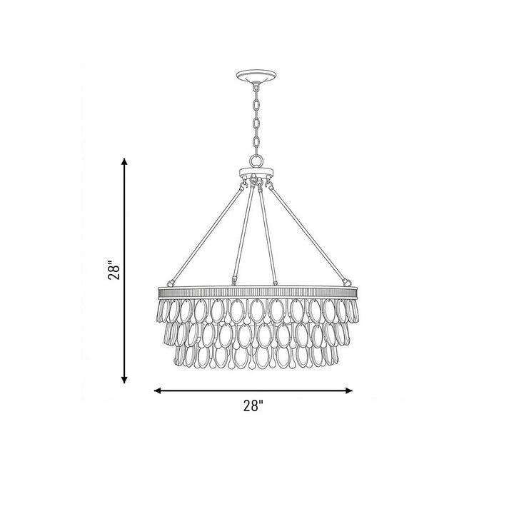 Savoy House - 7-8701-6-322 - Six Light Pendant - Windham - Warm Brass